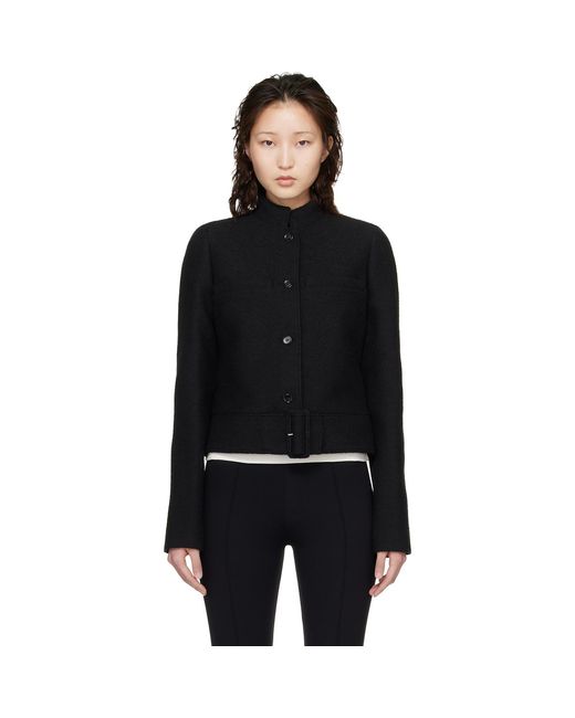 Courreges Black Buckle Heritage Tweed Jacket
