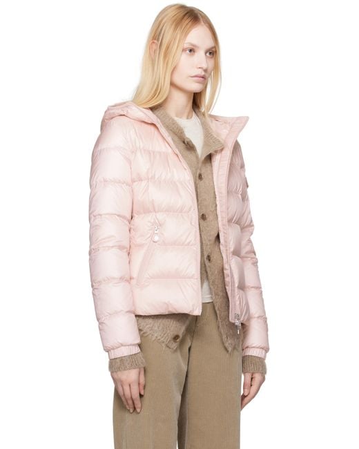 Moncler Pink Gles Hooded Short Down Jacket