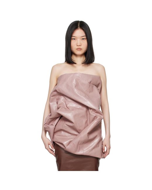 Rick Owens Pink Lido Hun Leather Camisole