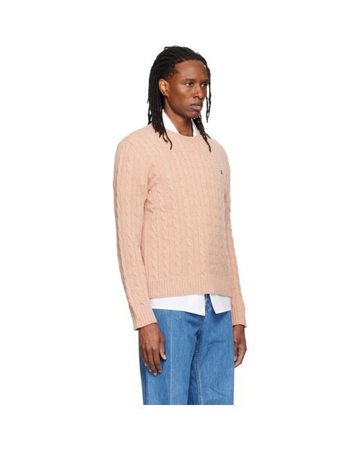 Valentino Blue Cable-Knit Wool Sweater for men