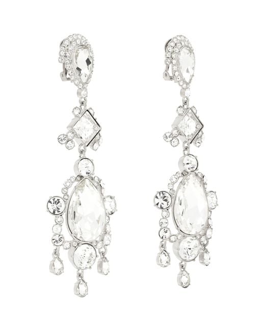 Balmain Metallic Brasscrystal Pendant Earrings