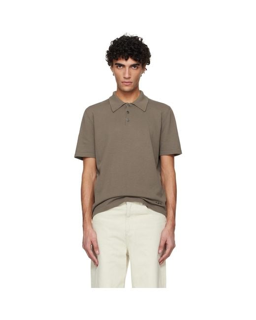 A.P.C. Multicolor Khaki Knit Polo for men