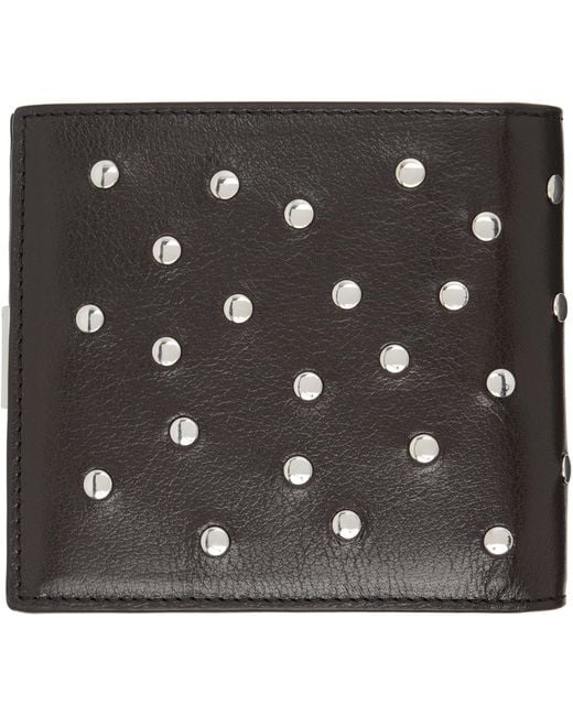 Lemaire Black Soft Tab Studs Dots Bifold Wallet for men