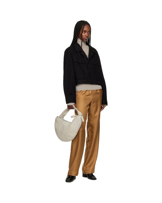 Lemaire Black Cropped Blouson Denim Jacket