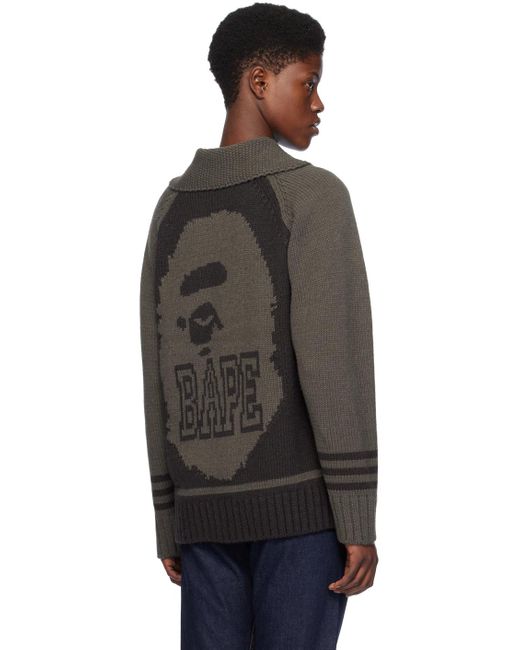 A Bathing Ape Black Intarsia Sweater