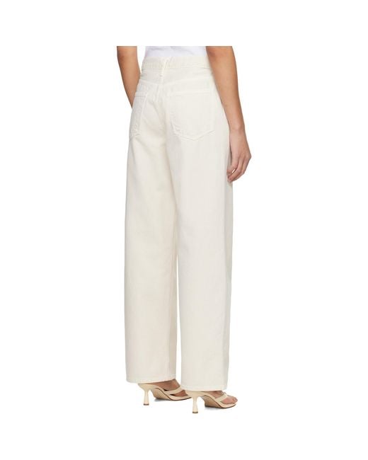 Agolde White Low Slung Baggy Jeans