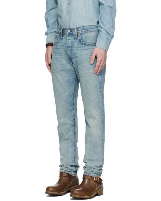 RRL Blue Slim Fit Jeans for men