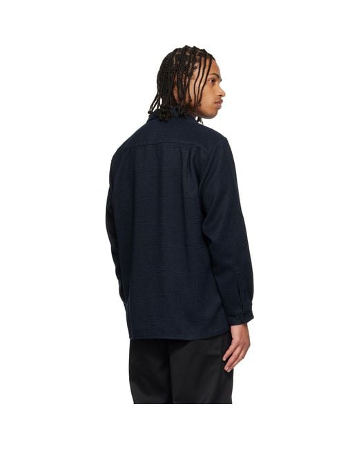 (w)taps Black Plaid Shirt for men