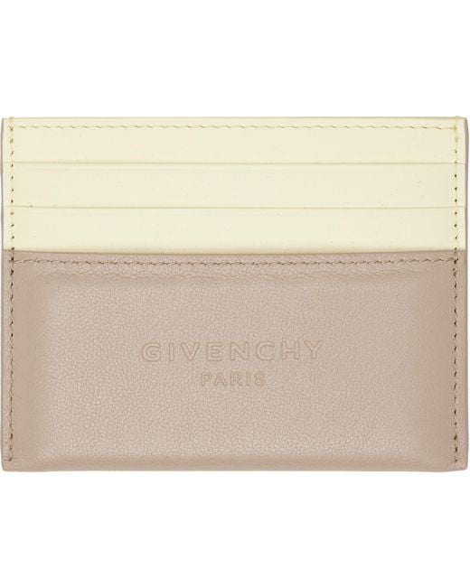 Givenchy Natural Taupe Padded Card Holder for men