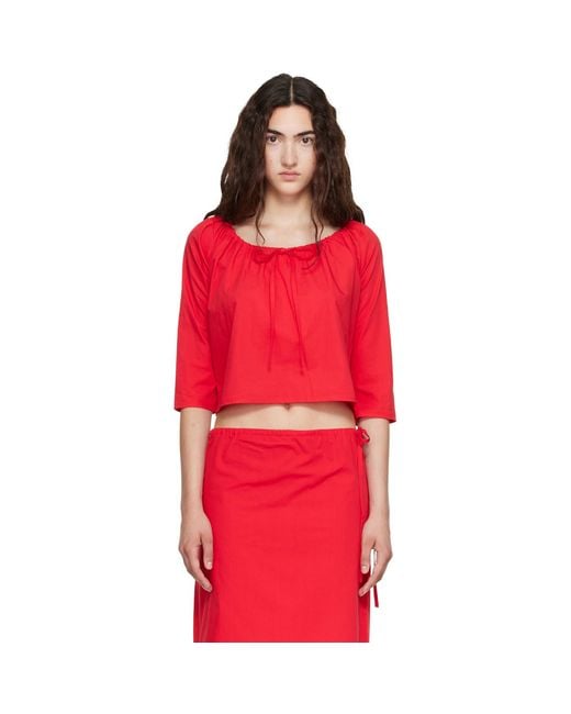 Brooke Callahan Red Scoop Top