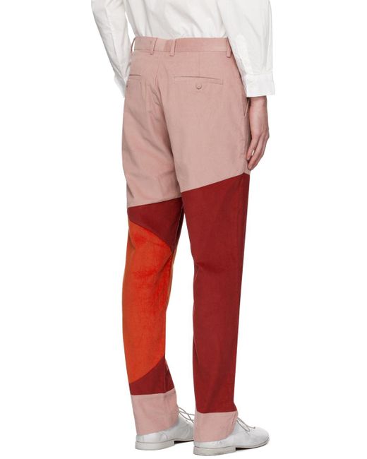 Kidsuper Red Paneled Trousers for men