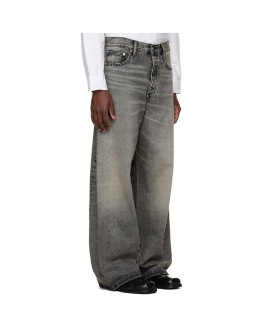 sunflower Gray Super Wide Twist Jeans for men