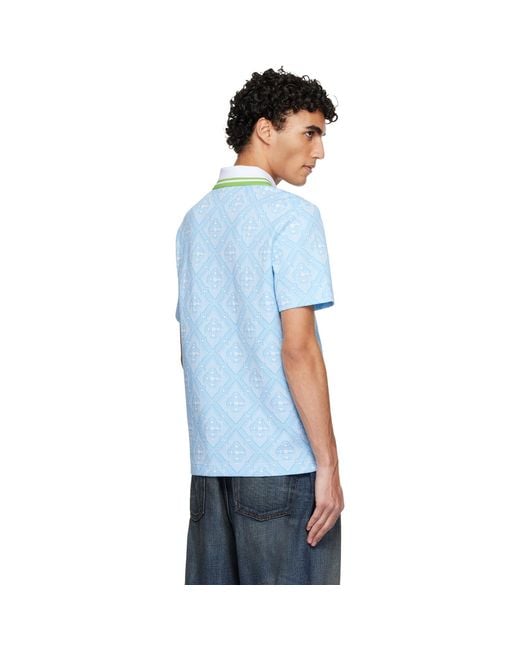 Casablanca Blue Jacquard Polo for men