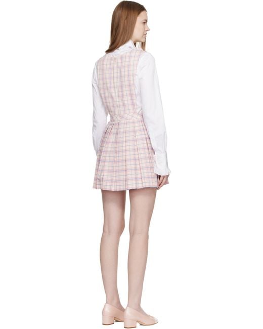 Sandy Liang ピンク Pilot ピナフォア ミニワンピース Black