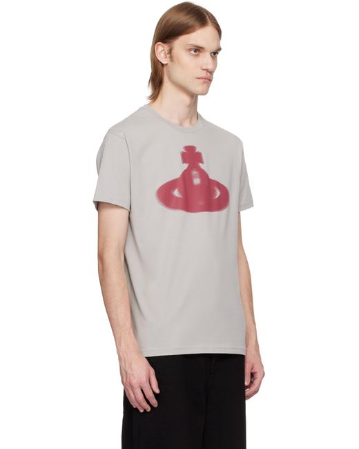 メンズ Vivienne Westwood グレー Halftone Orb Classic Tシャツ Multicolor
