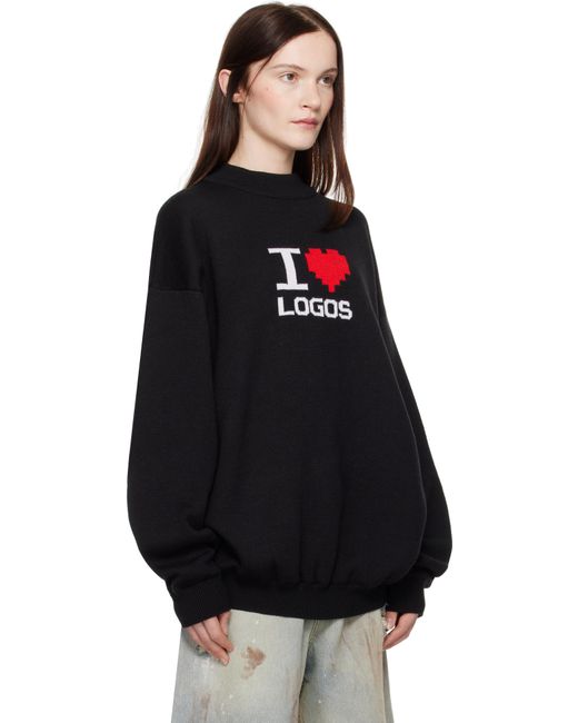 Vetements Black 'I Love Logos' Sweater