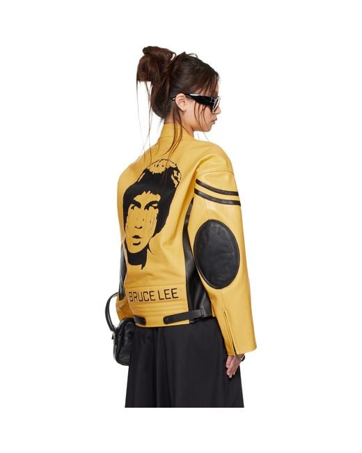 Lu'u Dan Metallic Bruce Lee X Lựu Đạn Legacy Moto L-D Leather Jacket