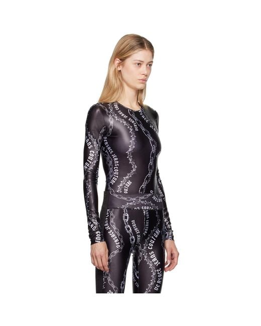 Versace Jeans Couture Black Chain Couture Bodysuit