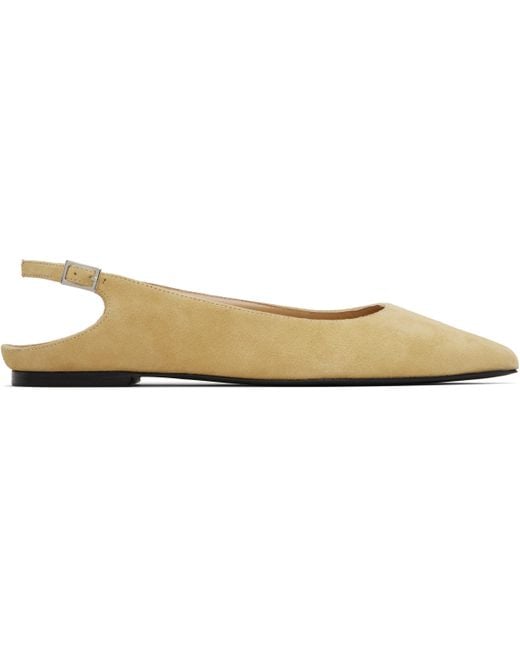 By Far Black Koyna Kid Suede Leather Ballerina Flats