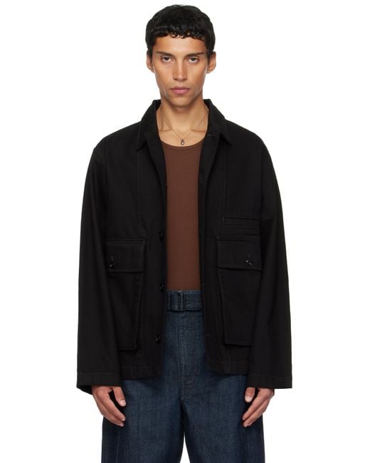 Lemaire Black Boxy Denim Jacket for men