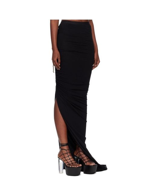 Rick Owens Black Temple Edfu Maxi Skirt
