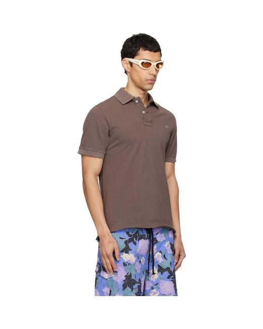 ERL Brown Logo Patch Polo for men