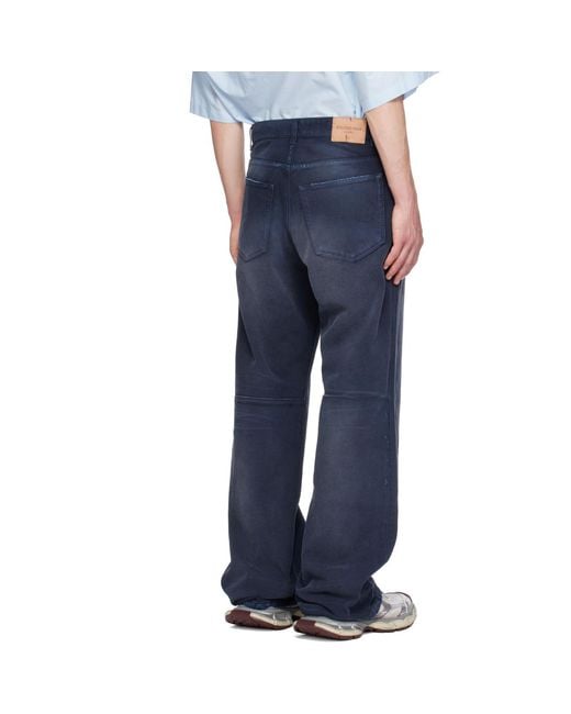Balenciaga Blue Curved Knee Jeans for men