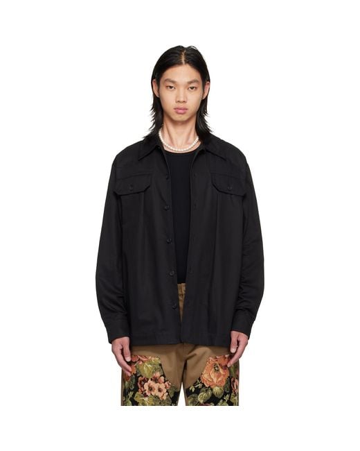 Simone Rocha Black Military Overshirt for men