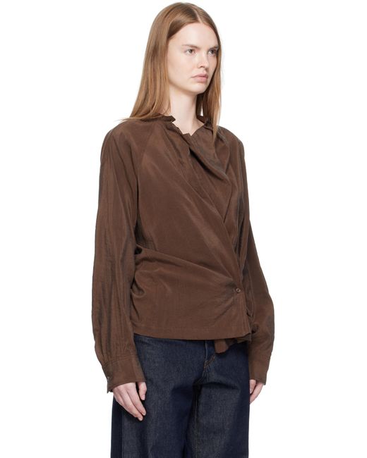 Lemaire Brown Twisted Blouse
