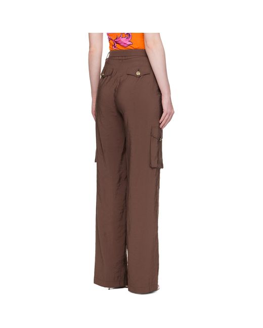 Versace Jeans Couture Brown Baroque Buckle Cargo Pants