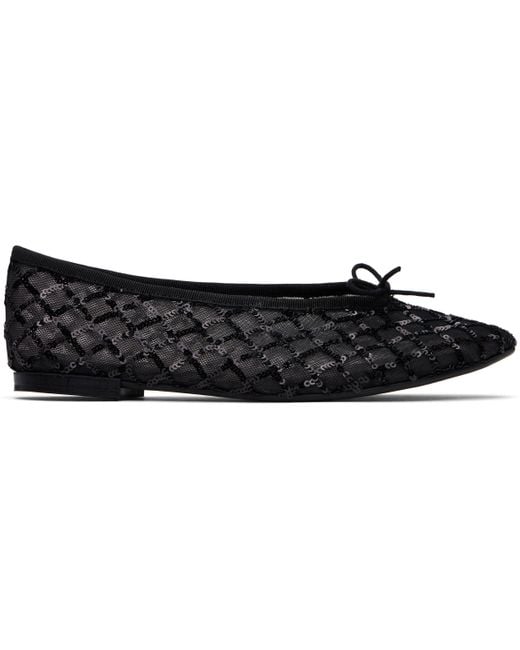 Repetto Black Lilouh Rubber Sole Ballerina Flats