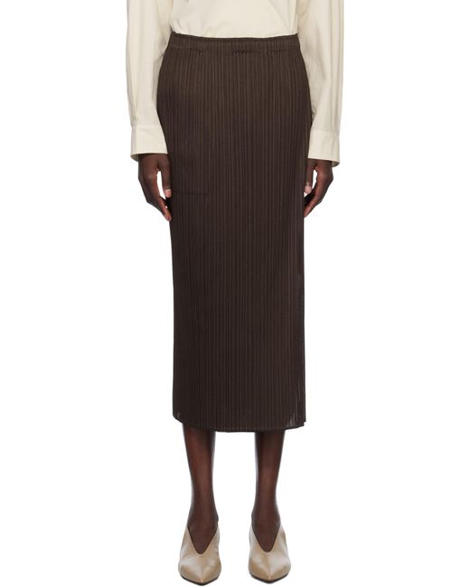 Pleats Please Issey Miyake Black Monthly Colors March Midi Skirt