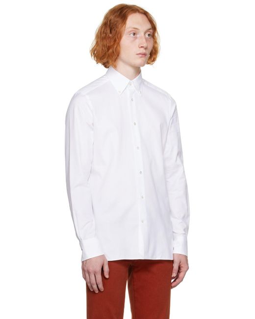Zegna White Button Up Shirt for men