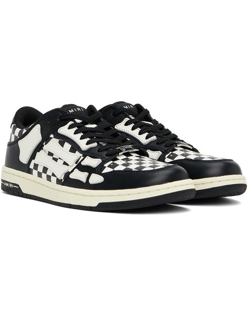 新品 AMIRI CHECKERED Skel Top Low Sneaker AMIRI Skel Top Low check-pattern Sneakers | Black | FARFETCH