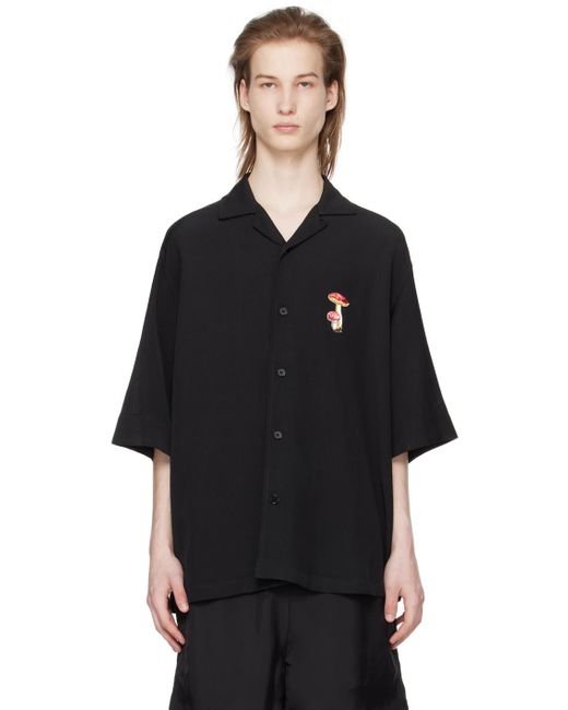 Chemise noire à écusson graphique brodé Jil Sander pour homme en coloris Black