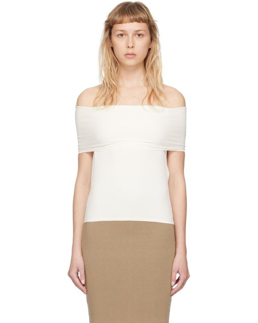 Chemisier blanc cassé à col replié exclusif à ssense Quira en coloris White