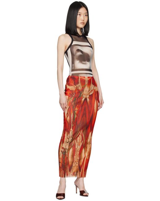 Jean Paul Gaultier The Eyes And Lips ボディスーツ Red