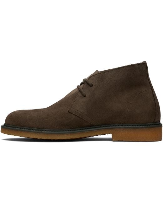 Boss Black Khaki Suede Desert Boots for men