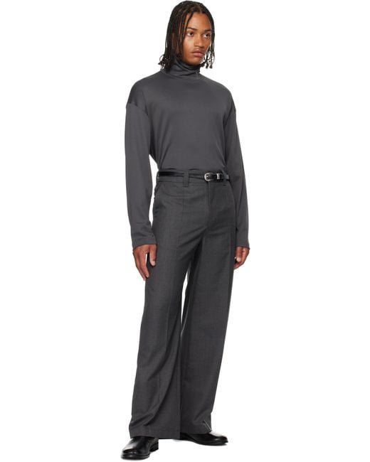 Lemaire Black Straight Tailored Trousers for men