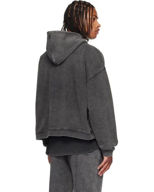 Represent Black Initial Boxy Hoodie for men