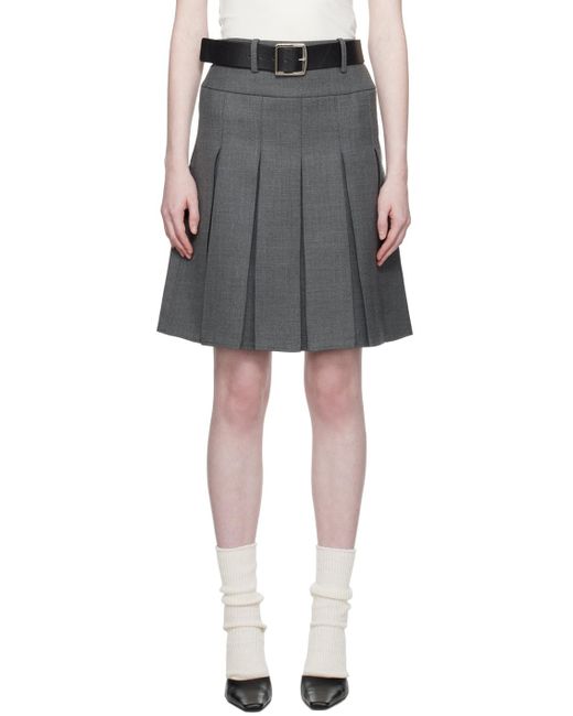 Fax Copy Express Black Pleated Midi Skirt