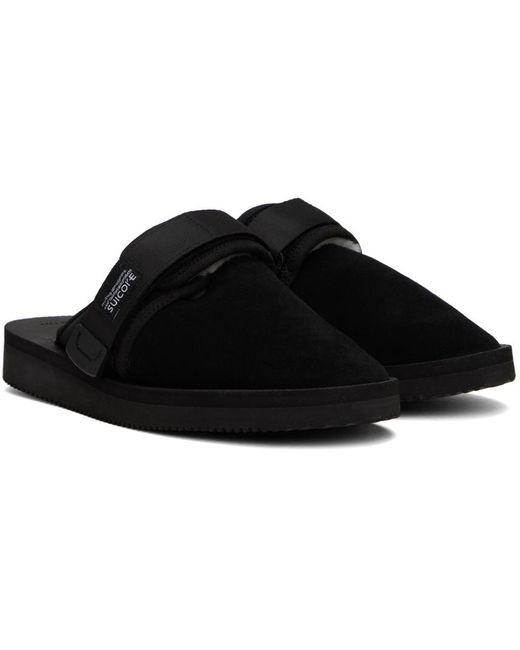 Suicoke Black Zavo-mab Slip-on Loafers for men
