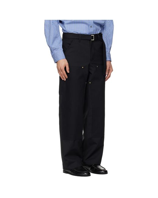 Sacai Black Carhartt Wip Edition Duck Trousers for men