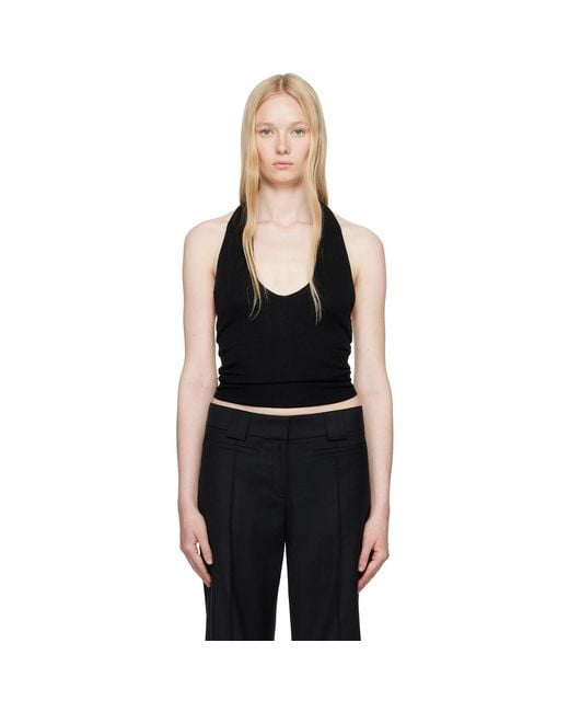 AYA MUSE Black Knit Halter Top