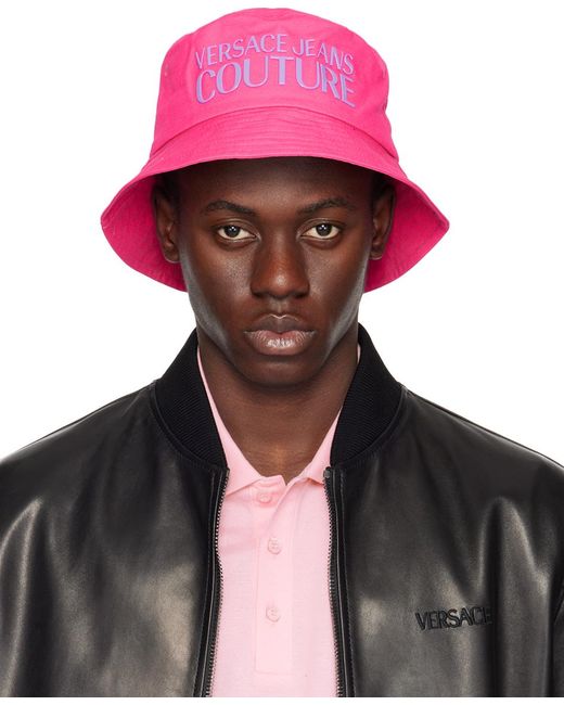 Versace Black Logo Bucket Hat for men