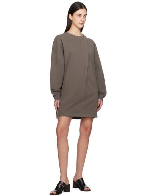 Robe Courte De Survêtement Brune En Jersey À Plis MM6 by Maison Martin Margiela en coloris Black
