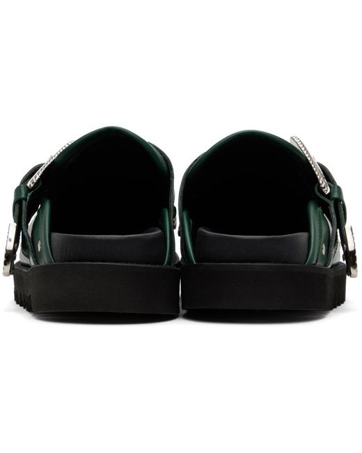 Toga Virilis Black Ssense Exclusive Eyelet Metal Sabot Loafers for men