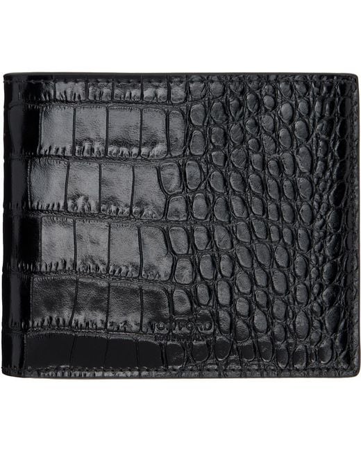 Tom Ford Black Exotic Line Bifold Wallet for men