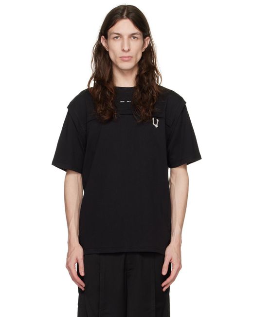 HELIOT EMIL Black Muster T-shirt for men