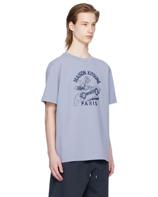 Maison Kitsuné Blue Racing Fox T-shirt for men